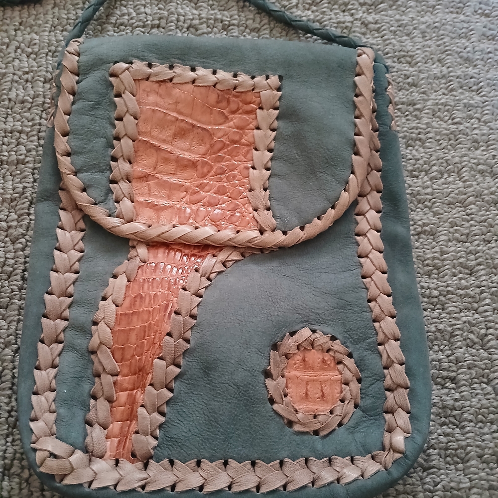 Stylish Green and Tan Women's Bag